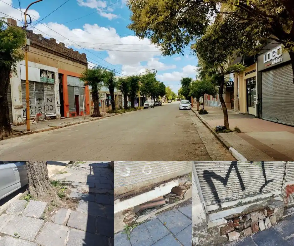 Una cuadra de Chacabuco con mucho por mejorar