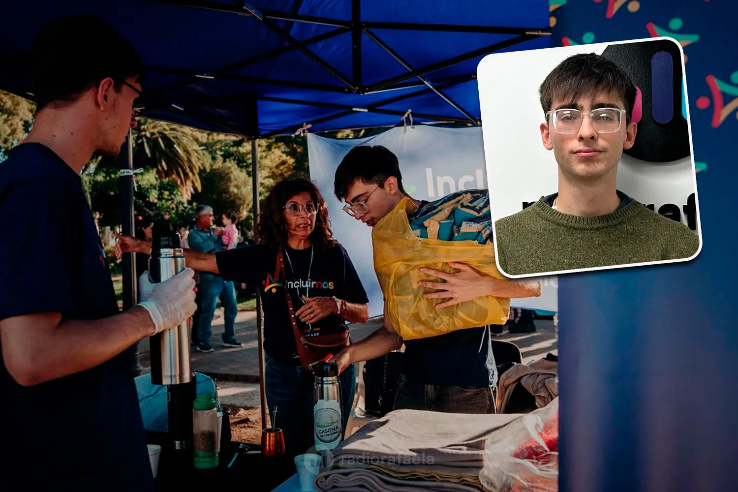 Mateo Debórtoli - referente del área de Comunicación de la Asociación Civil Incluirnos | Harán una gran colecta de frazadas y ropa abrigada en Rafaela: ¿cómo colaborar?