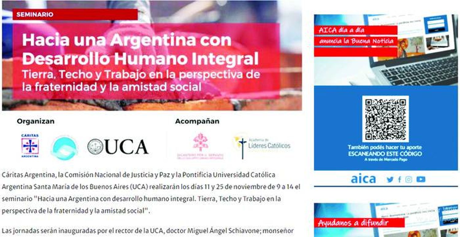 Seminario �SHacia una Argentina con desarrollo humano integral⬝