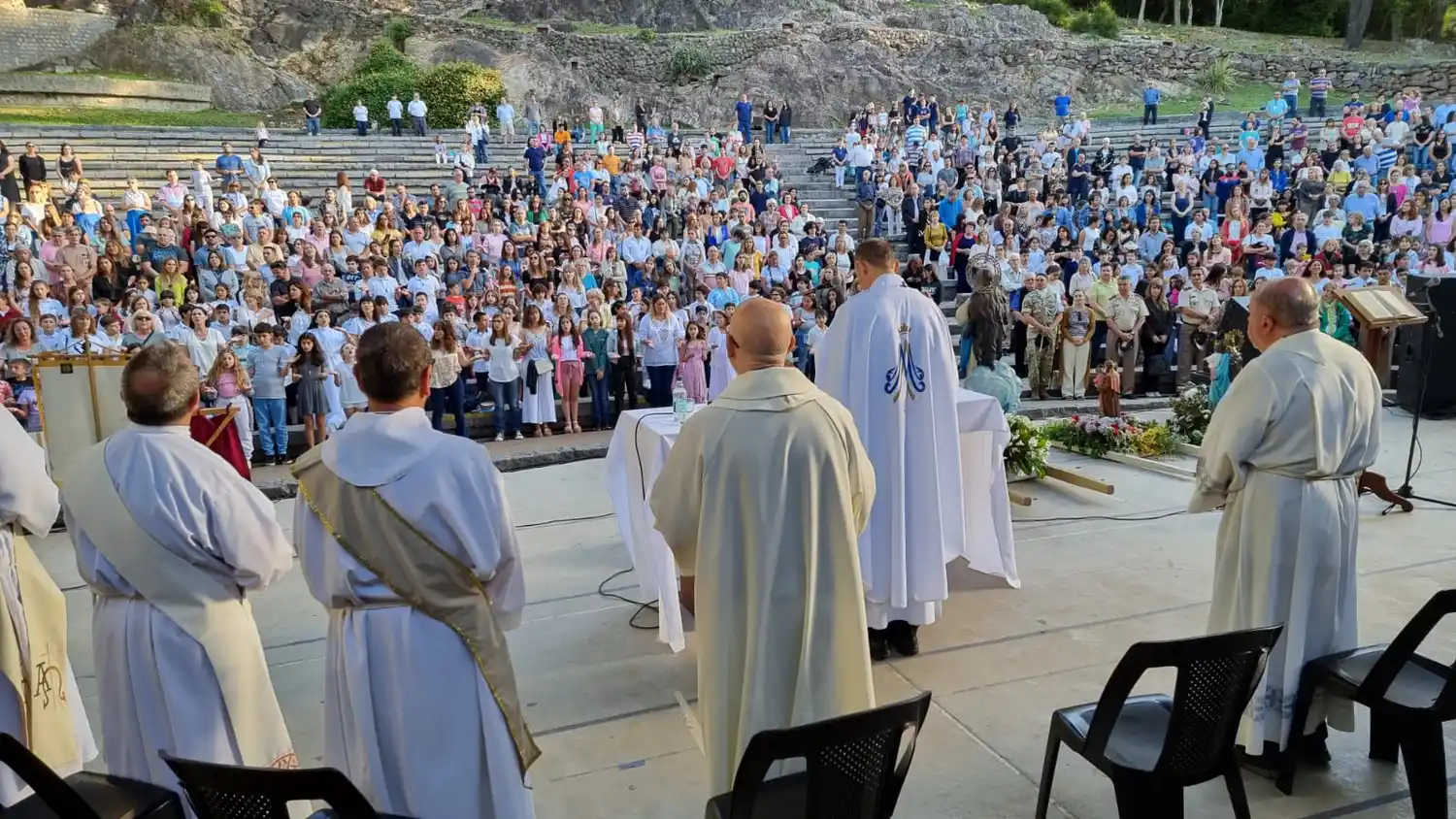 Por la tarde se realizó la misa en el Anfiteatro.