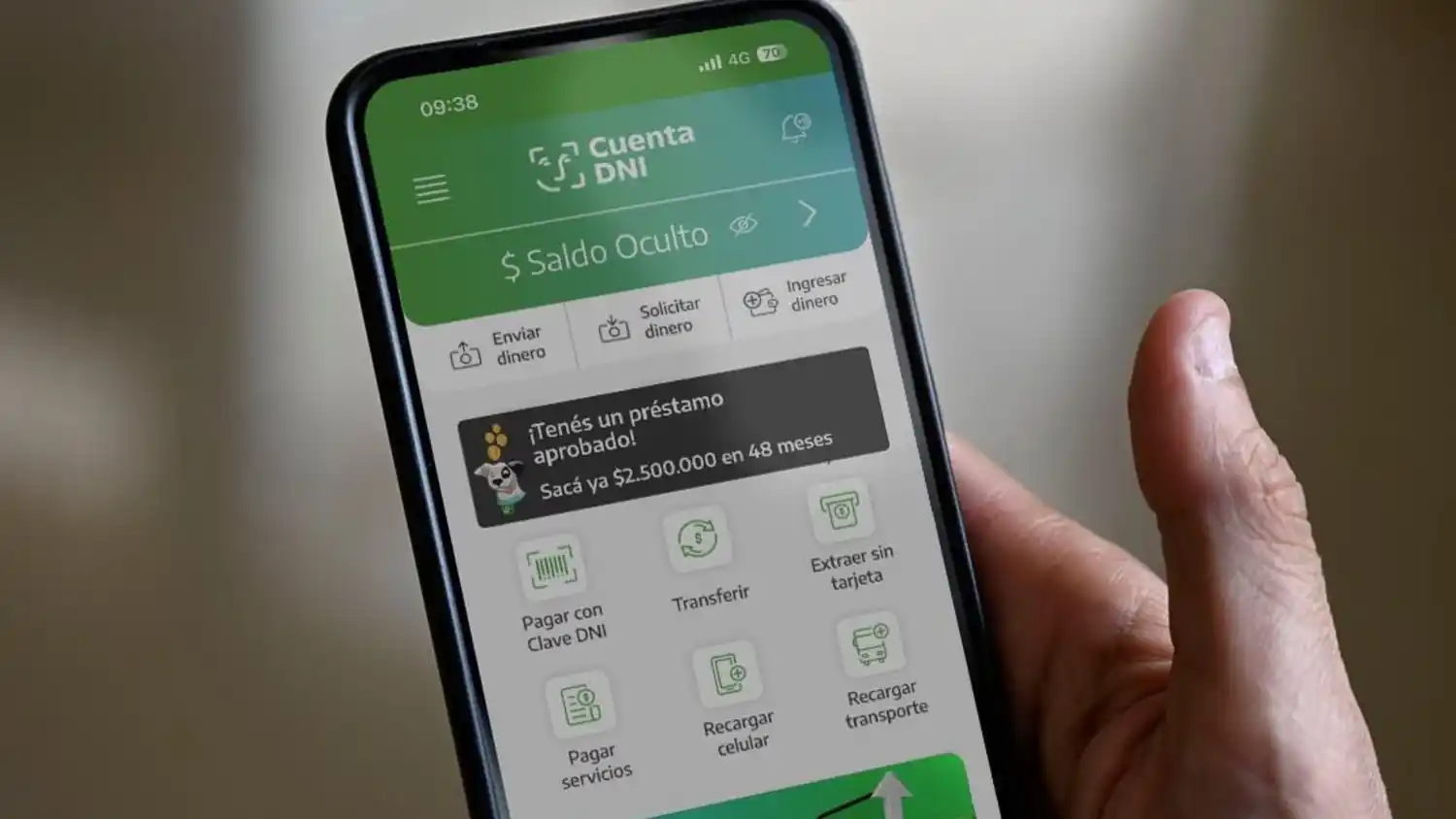 El préstamo gestionado a través de Cuenta DNI se otorga en 24 horas. El monto puede llegar a 50 millones de pesos.