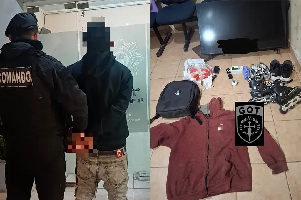 Un hombre de 27 años fue aprehendido en el norte de la ciudad: recuperaron dinero, un televisor y otros elementos