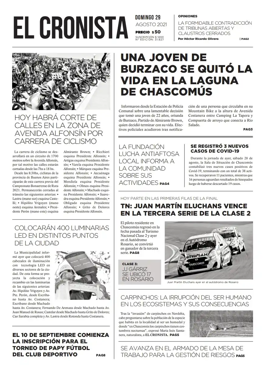 Tapa 29 de agosto 2021
