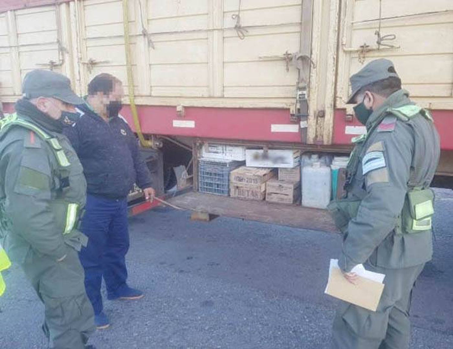 Ocultaba 124 aves en la caja de herramientas de un semirremolque