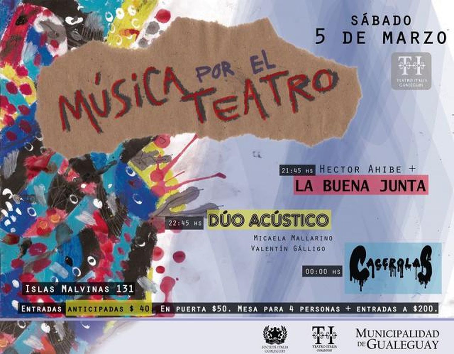 Espectáculo musical a beneficio del Teatro Italia

