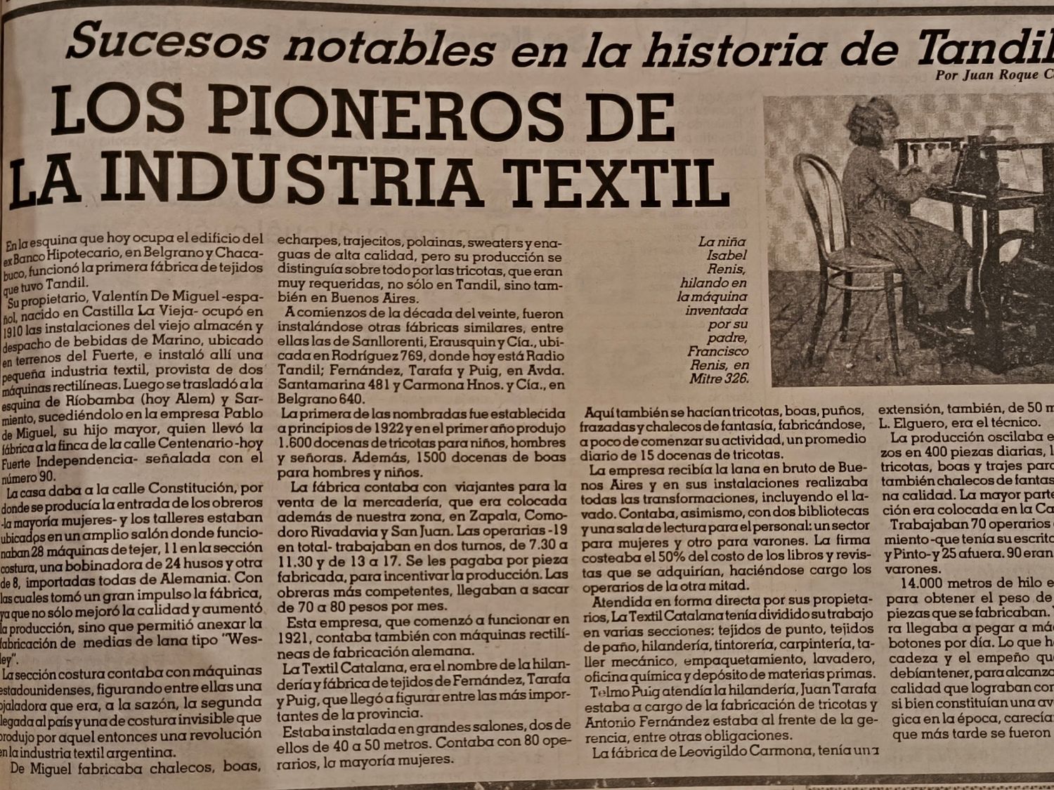 Los pioneros de la industria textil