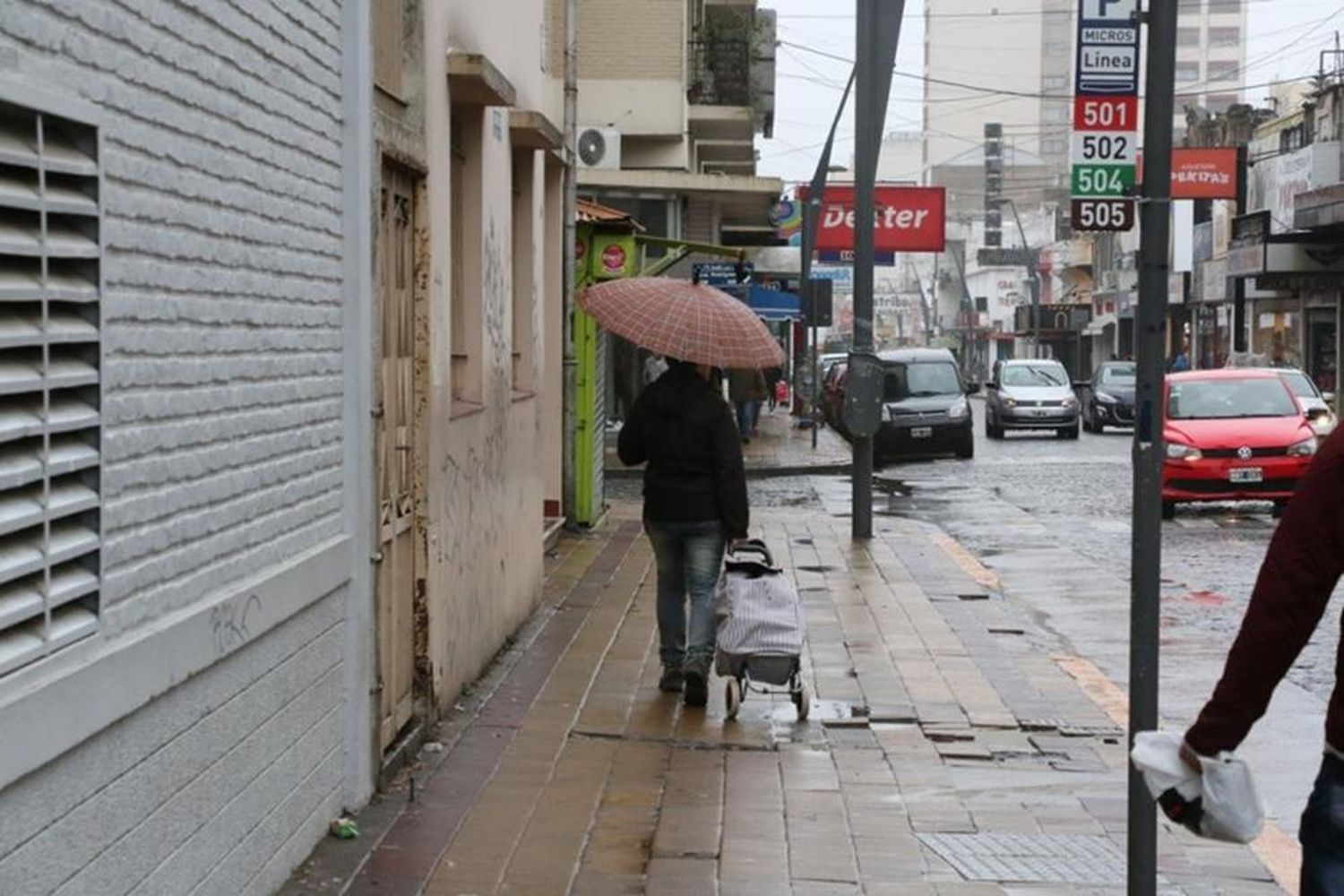 Lluvias en el centro de la ciudad.