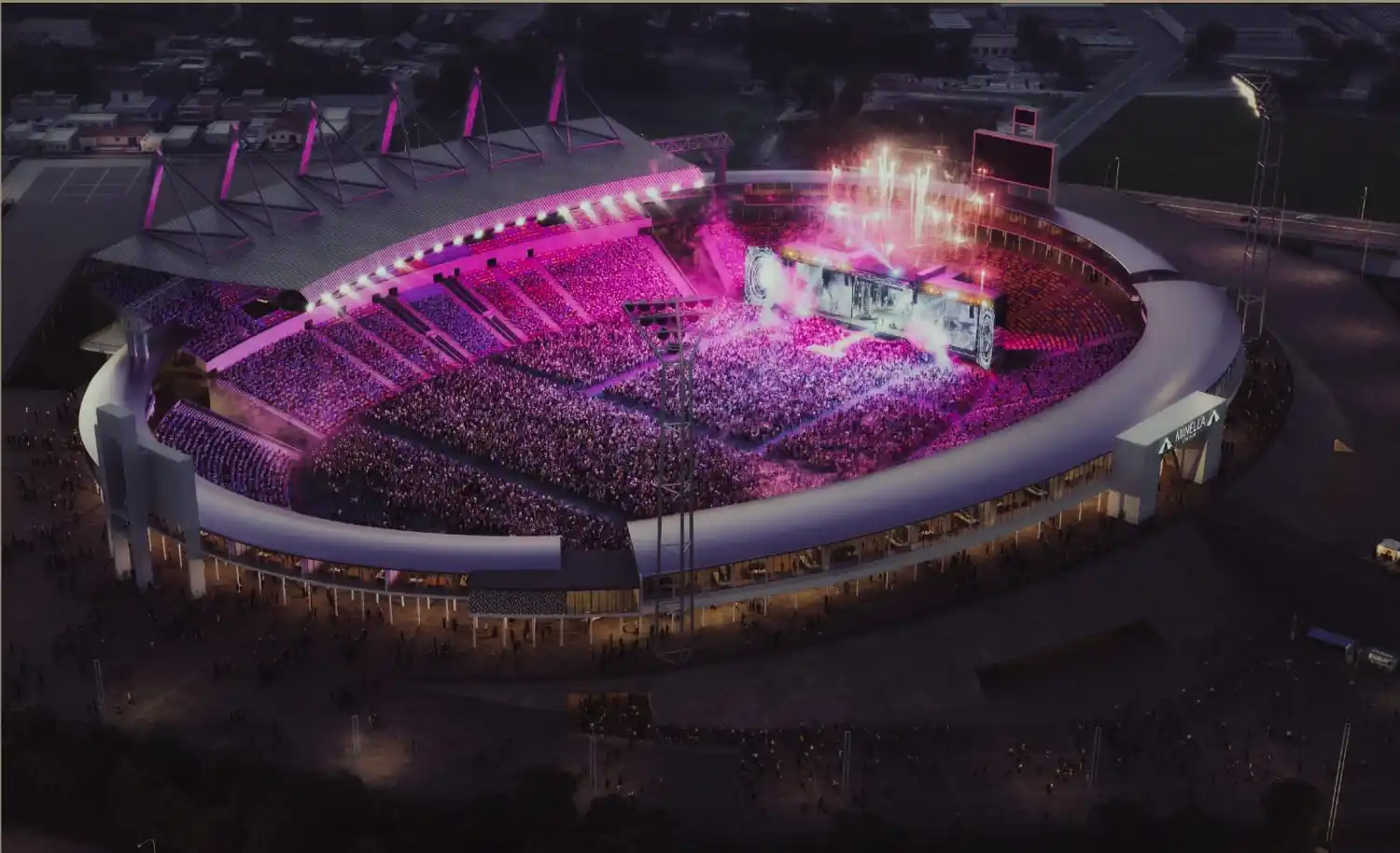 La empresa Minella Stadium presentó algunas imágenes sobre cómo quedaría el proyecto.