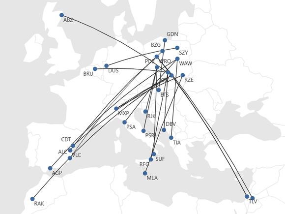 Programación de Ryanair para el verano desde Polonia incluye cinco nuevas rutas hacia España