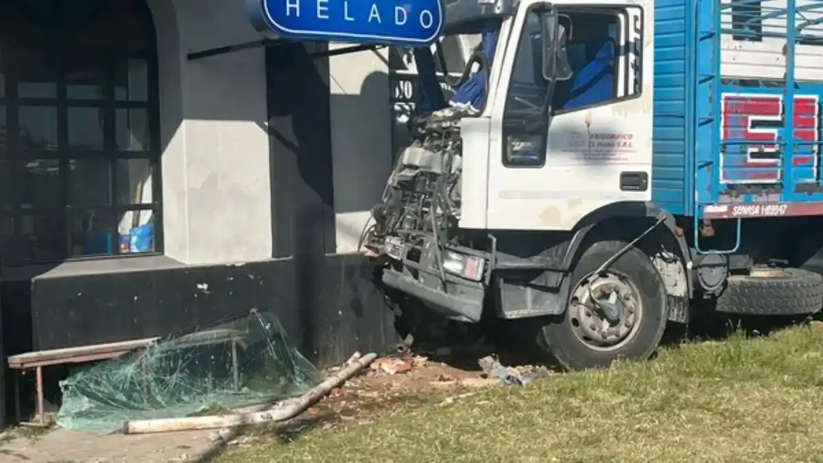 Un camión se incrustó en un comercio de Entre Ríos y tuvieron que internar al chofer