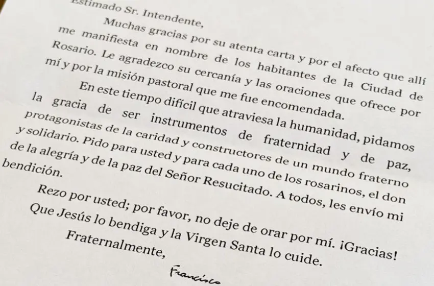 Carta del Papa Francisco a Javkin
