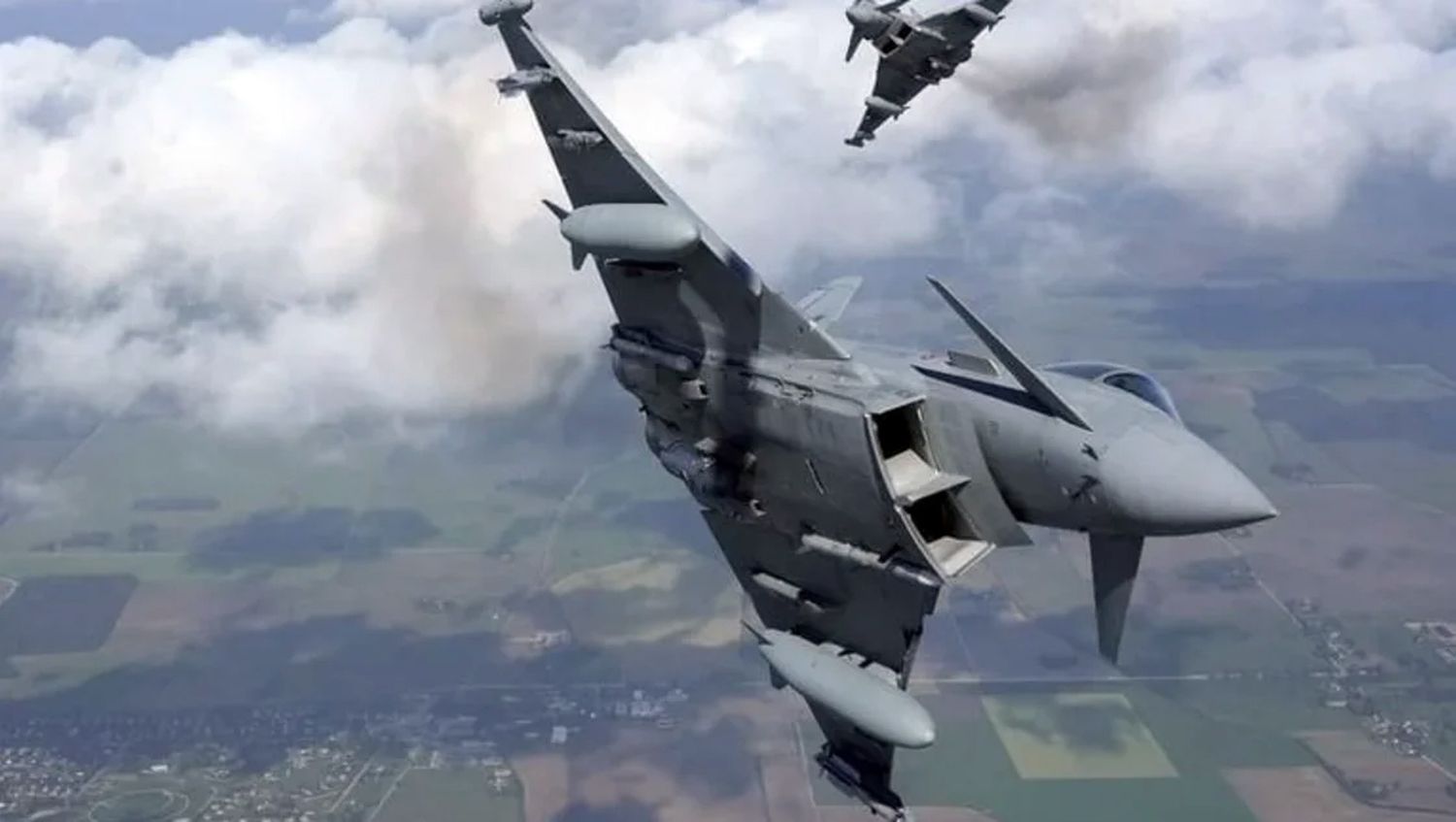 Aviones de combate Eurofighter Typhoon de la Fuerza Aérea Italiana.