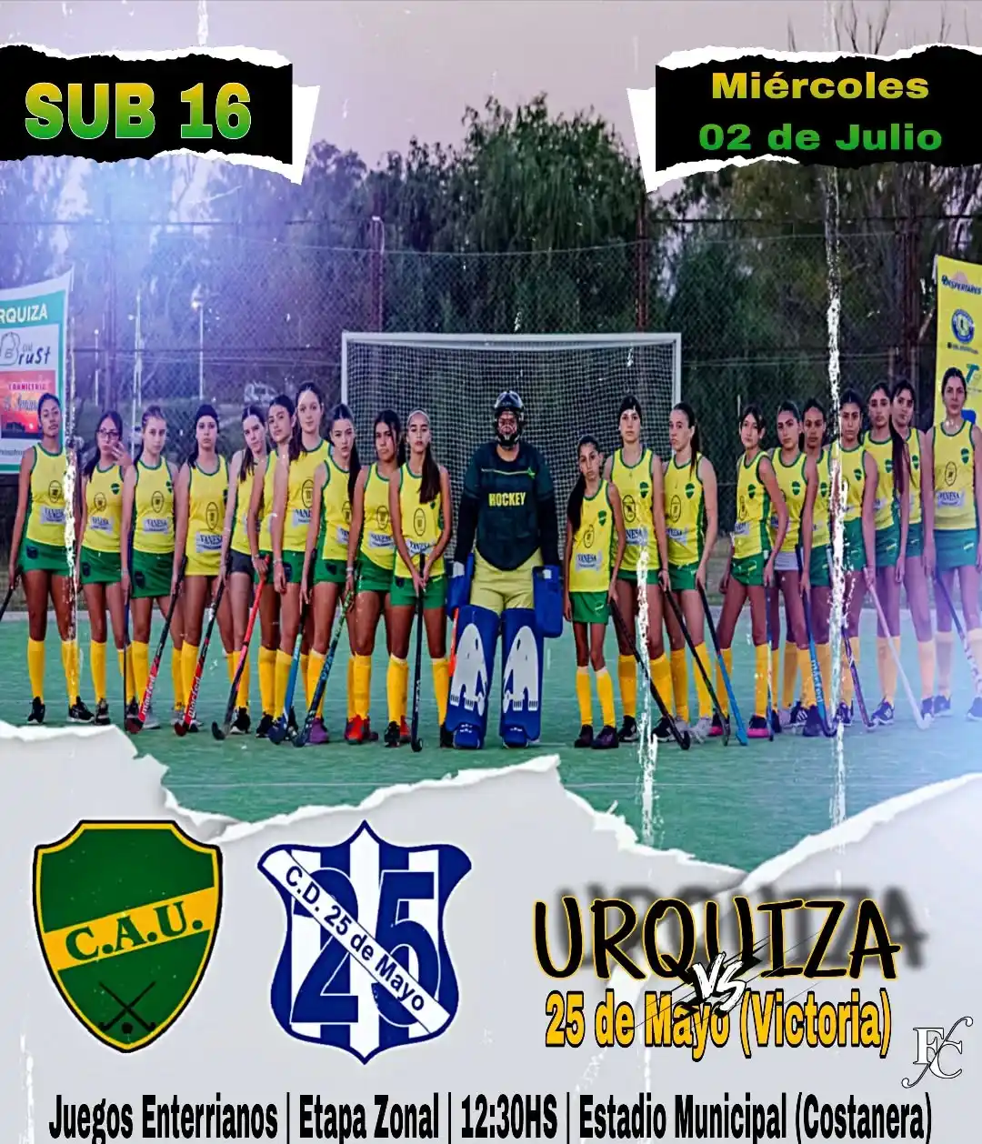 Hockey Femenino: Urquiza Sub 16 representa a Gualeguay en los Juegos Entrerrianos