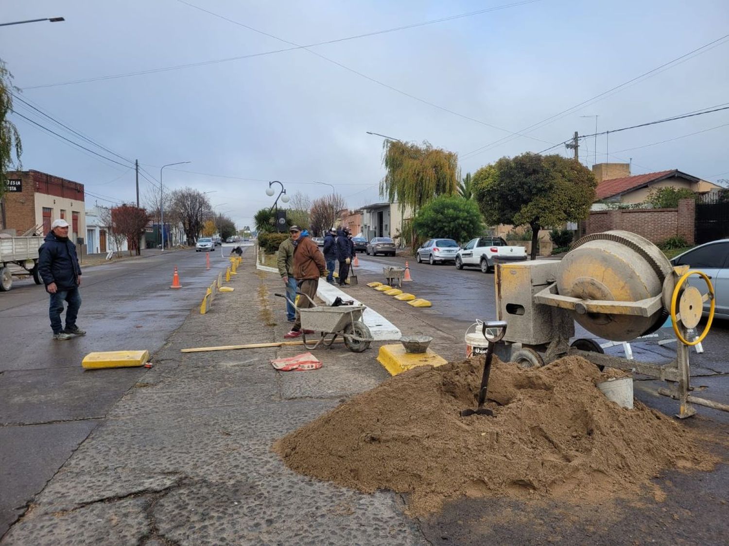 Trabajos en la avenida Sarmiento