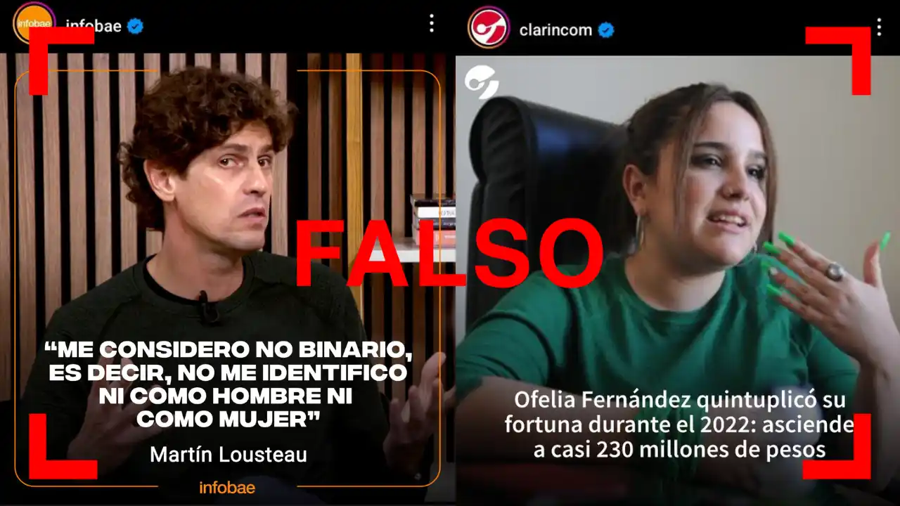 Son falsas estas placas que imitan el estilo de medios argentinos en redes sociales
