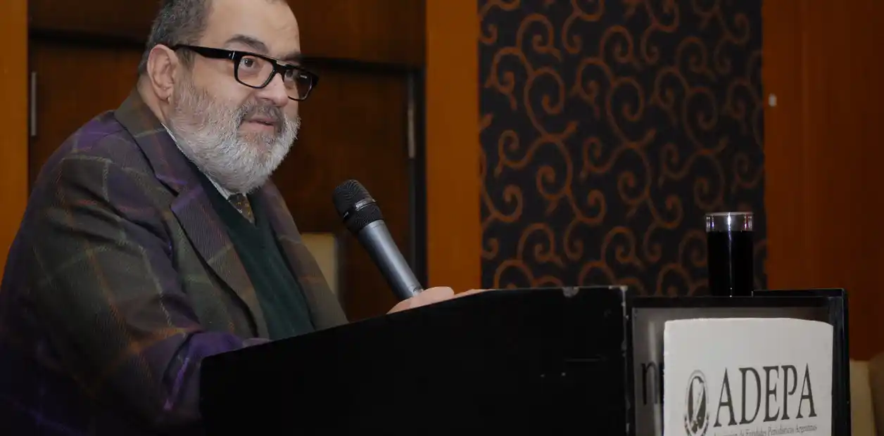 Jorge Lanata en una conferencia de ADEPA, en 2014.