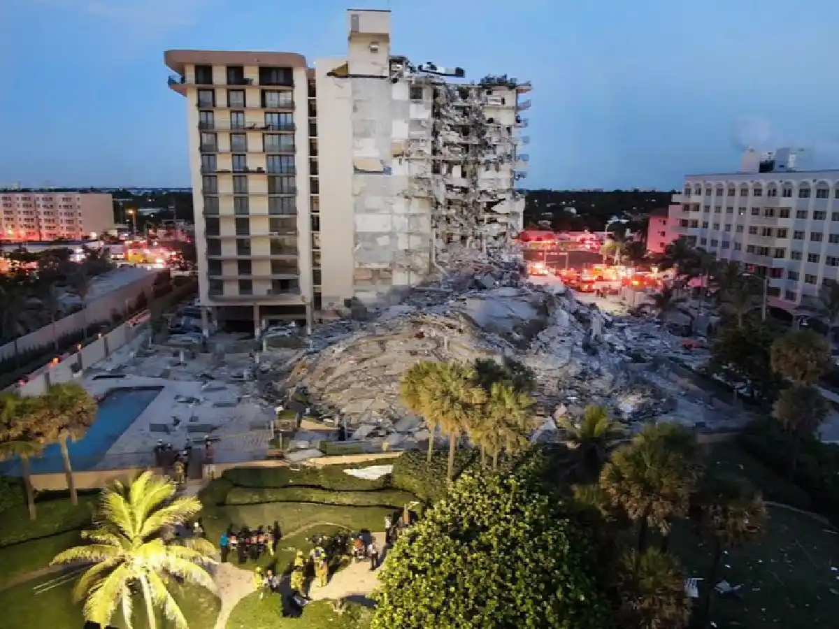 Derribaron la parte en pie del edificio colapsado en Miami