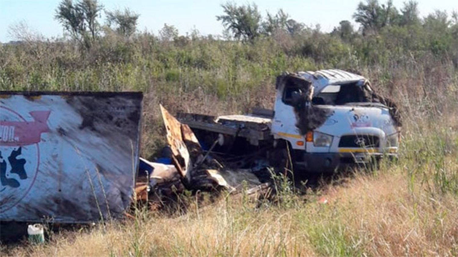 Un ciervo provocó el vuelco de un camión