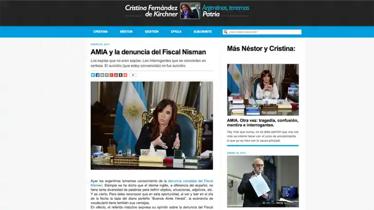 Cristina Kirchner: “El suicidio (que estoy convencida) no fue suicidio”