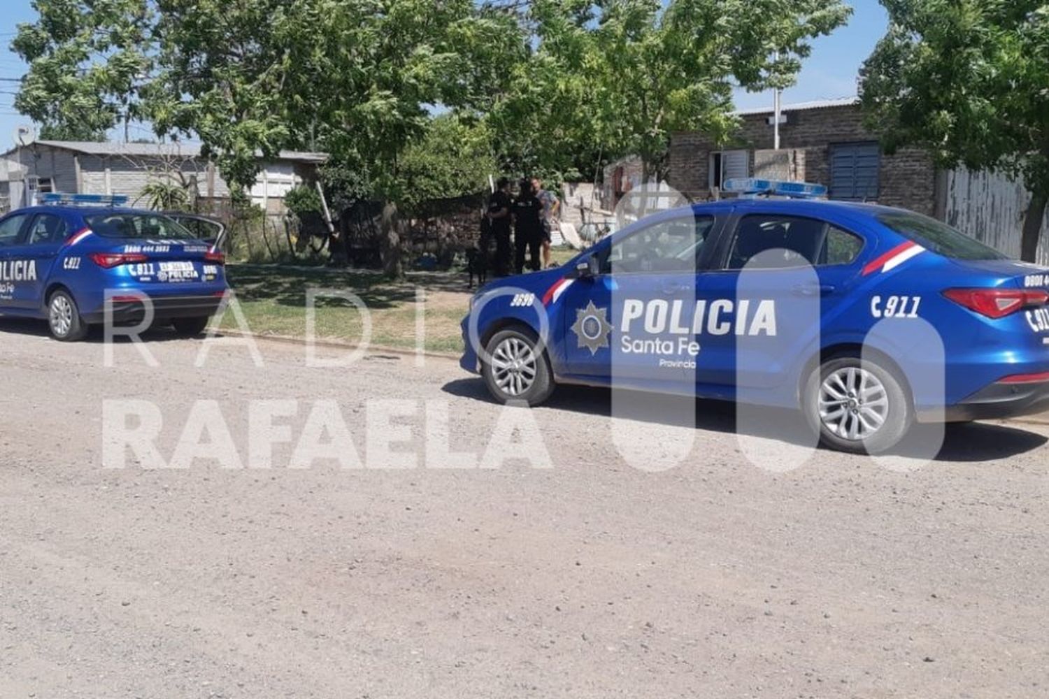 La policía en el lugar