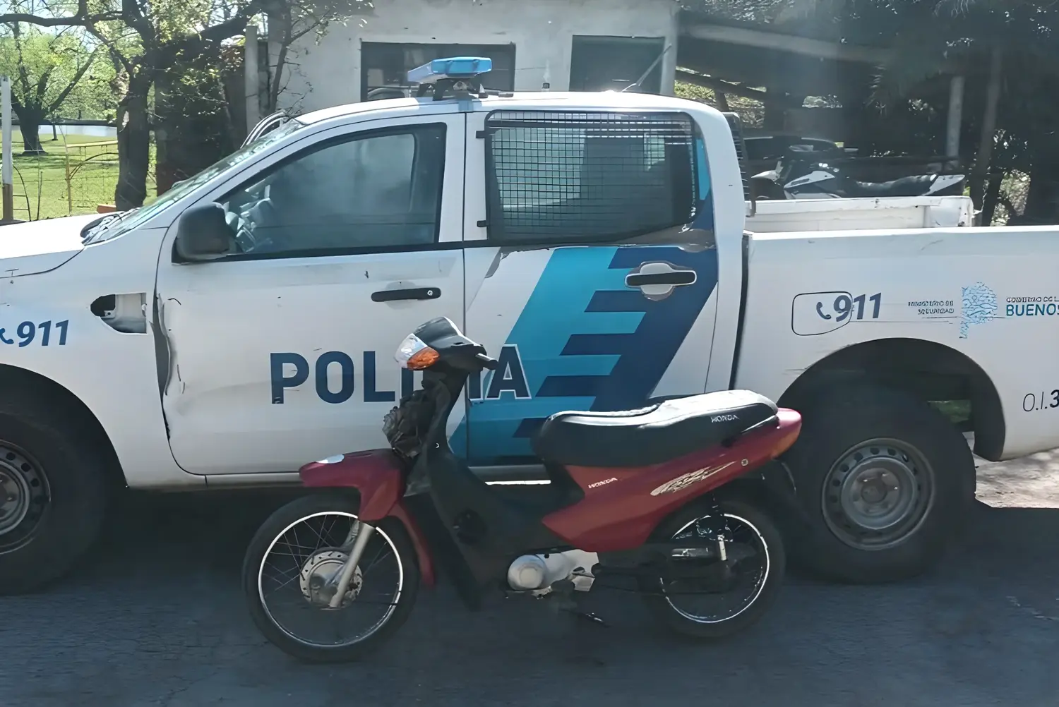 La motocicleta fue secuestrada por la policía.