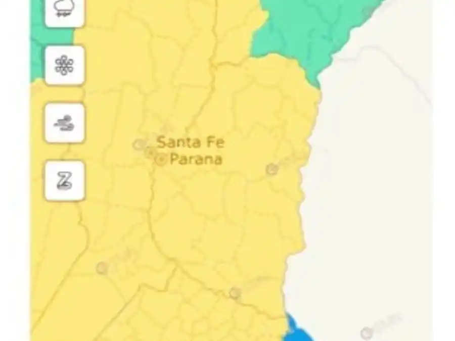 Fin de semana bajo alerta amarilla en el centro de Entre Ríos