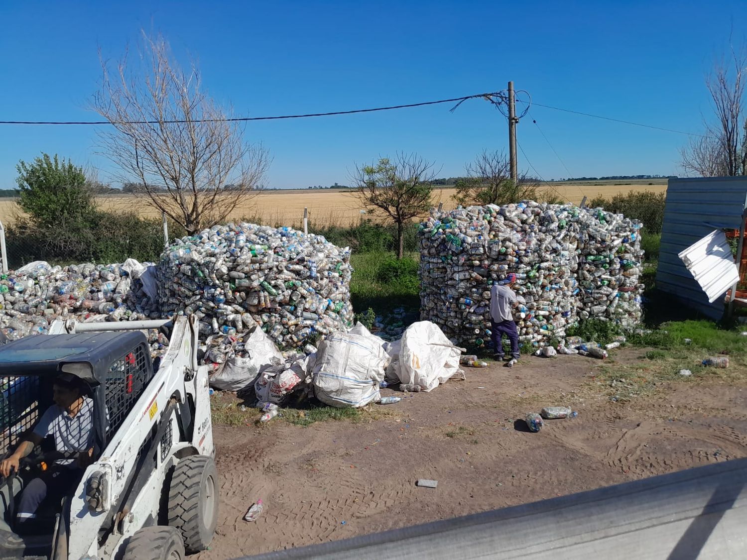 Cientos de ecobotellas con destino a transformarse en ecojuegos para la ciudad.