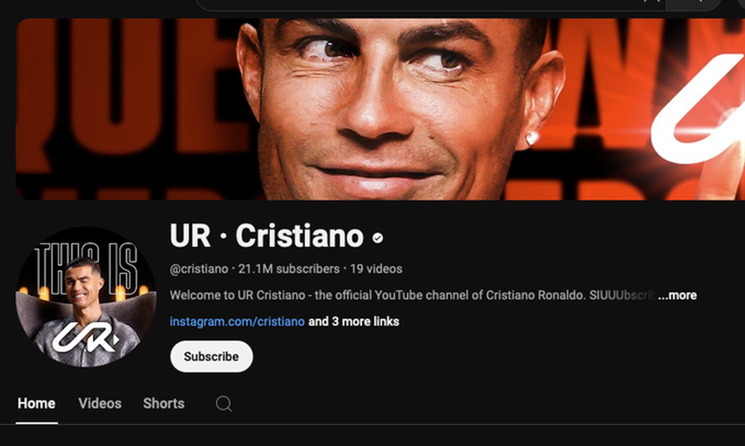 El portugués subió 19 videos a su canal 'UR Cristiano' que presenta contenido de él y su familia.