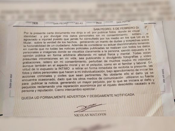 El infractor allanado y detenido por chocar a un inspector intimó a La Opinión a que se retire su nombre