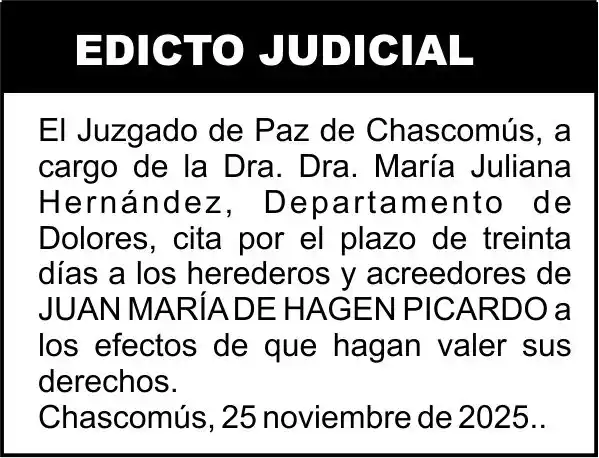 DE HAGEN PICARDO, JUAN MARIA S/SUCESION AB-INTESTATO