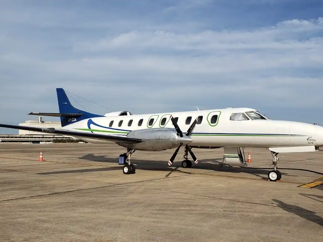 La aeronave que une a Venado Tuerto con la Ciudad de Buenos Aires y la ciudad cordobesa de Villa María. Foto: Gentileza