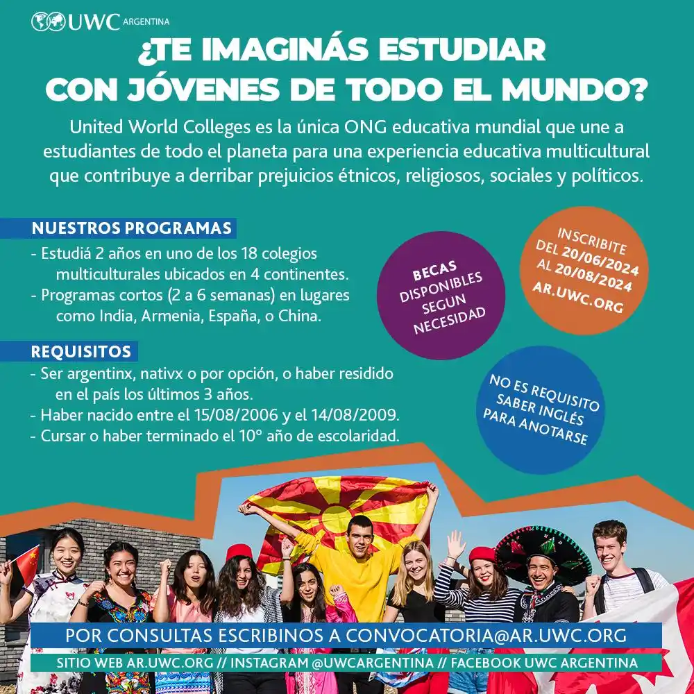 Llegó a Tres Arroyos UWC, un programa para jóvenes que quieran estudiar en el exterior