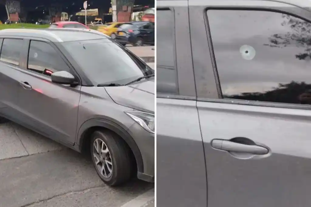 Así quedó el auto tras la balacera