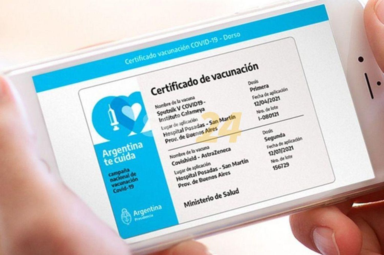 La credencial digital Mi Argentina será el documento oficial de vacunación para presentar en el exterior