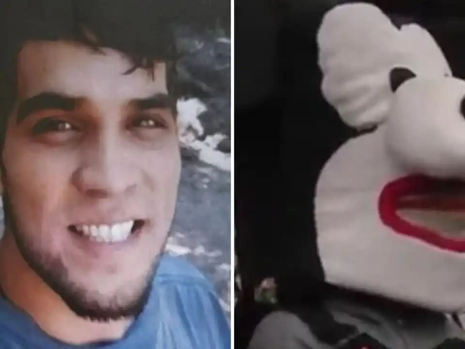 Ezequiel Tuttolomondo aparecía en los medios con una careta de Mickey.