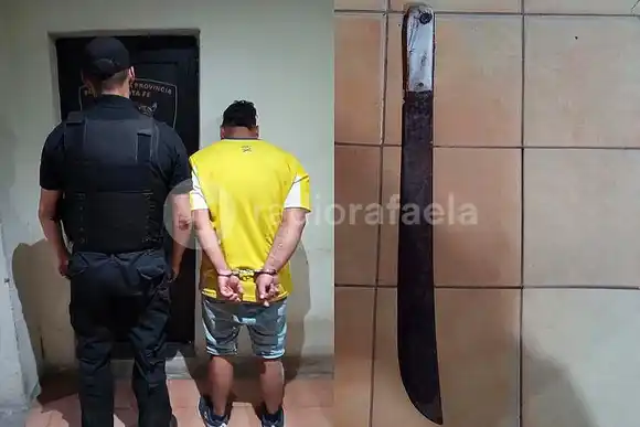 Discutió con su pareja, intervino su hijastra y él amenazó con matarla apoyándole un machete en el cuello: lo condenaron