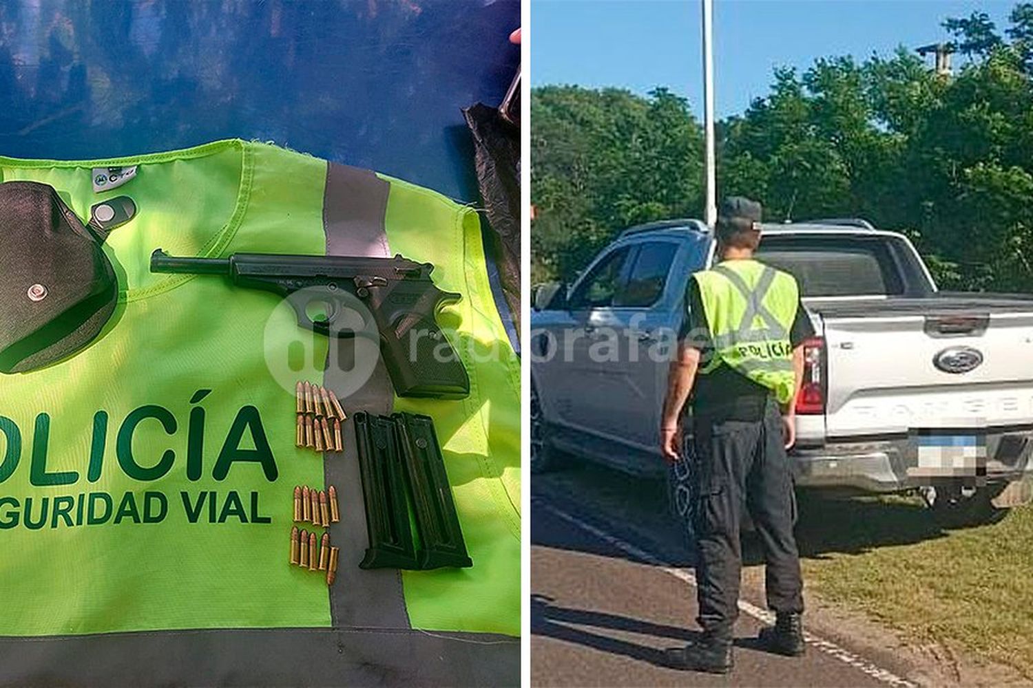 Agentes de la APSV detectaron a un hombre andando en camioneta con una pistola y varias balas