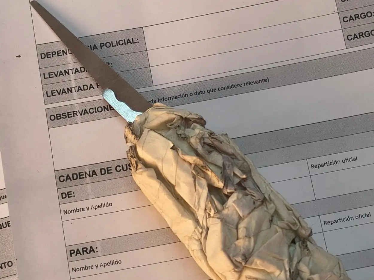 El arma secuestrada.