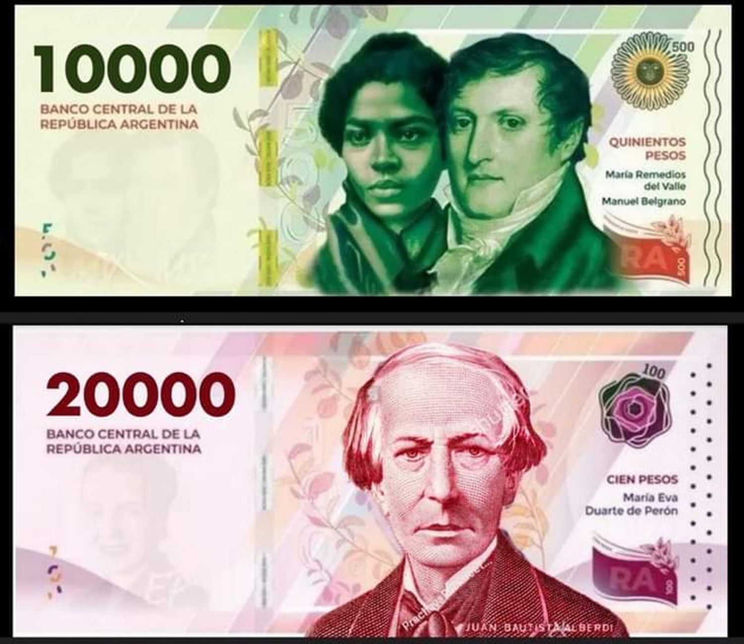 Los nuevos billetes de $10.000 y $20.000 se pondrán en circulación en junio