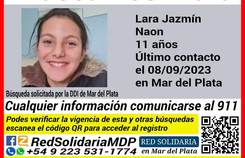 Buscan en Mar del Plata a una menor desaparecida desde el viernes