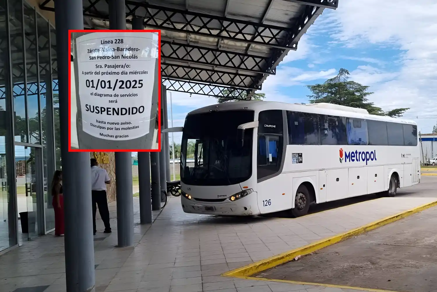 Metropol suspendió el serivicio de la Línea 228 "hasta nuevo aviso".