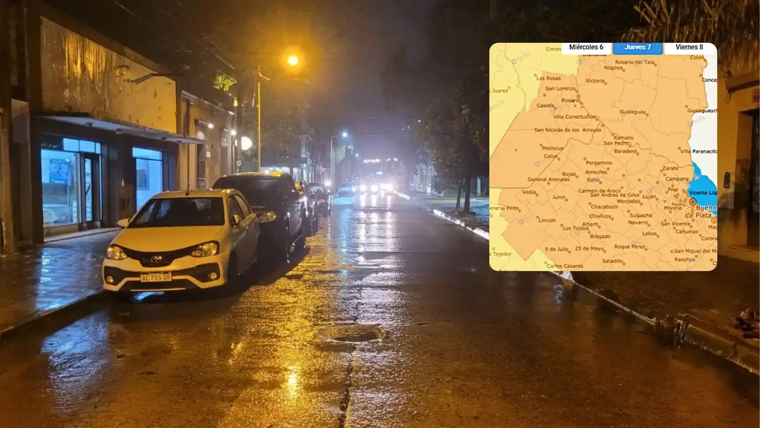 Para la noche del miércoles la alerta es amarilla y para la madrugada se prevén fenómenos más severos, bajo alerta naranja.