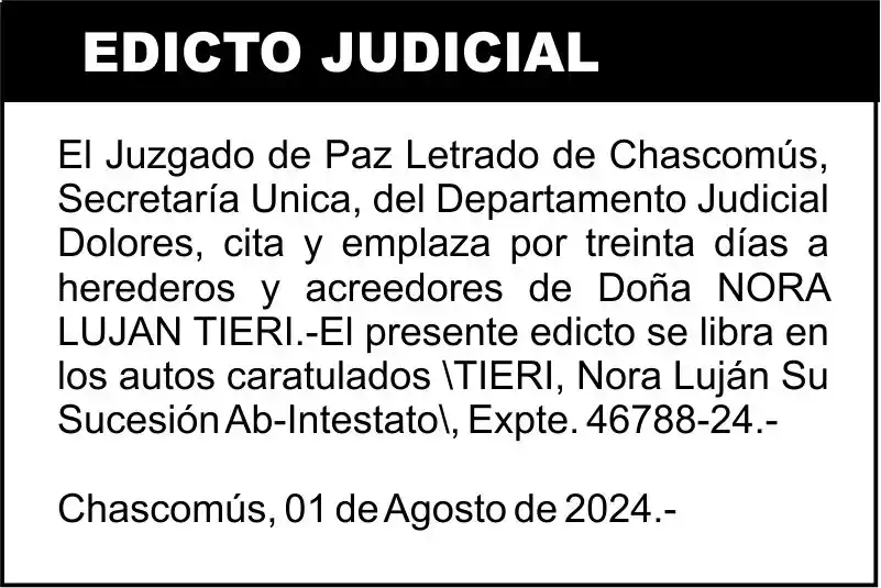 TIERI, Nora Luján Su Sucesión Ab-Intestato