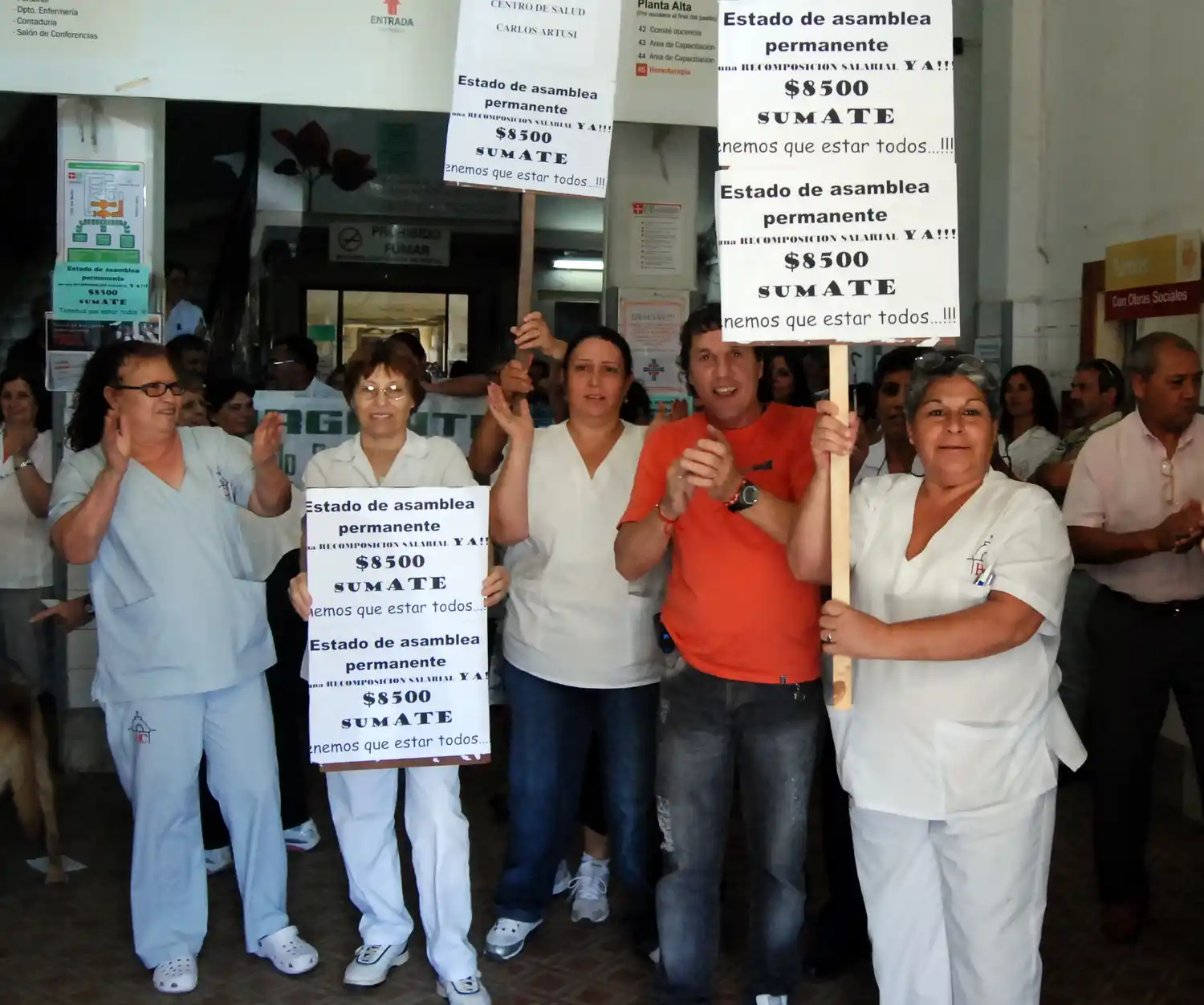 Los trabajadores de la salud del Hospital reclaman por $8500