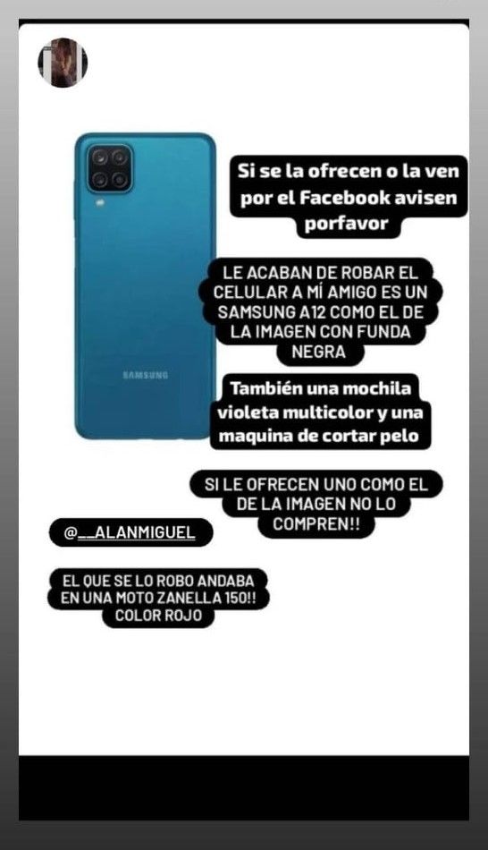 Volvía a su casa y un motochorro le robo su celular y una mochila