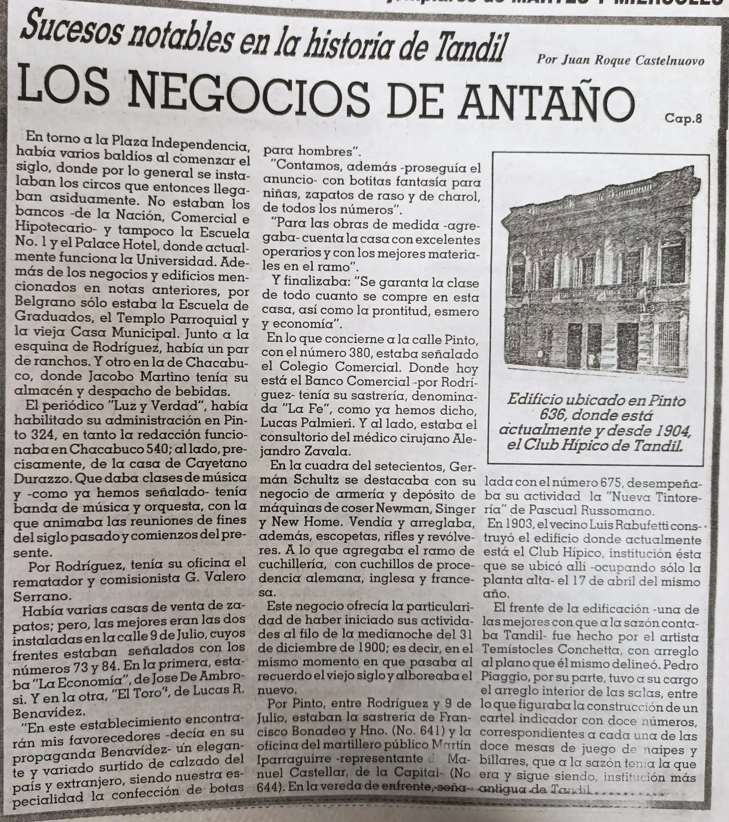 Los negocios de antaño    -   Cap. 7