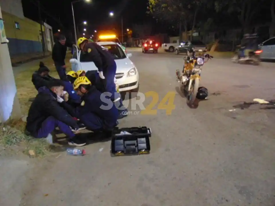 Venado Tuerto: dos lesionados en accidente entre moto y auto