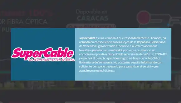 SuperCable garantiza el servicio a usuarios: EJERCERÁ EL DERECHO SEGÚN LA LEY  (+Comunicado)