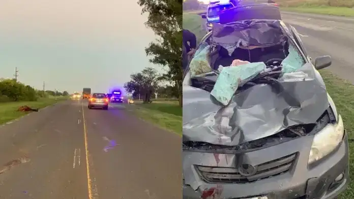 Un auto chocó contra un caballo y tres personas terminaron en el hospital