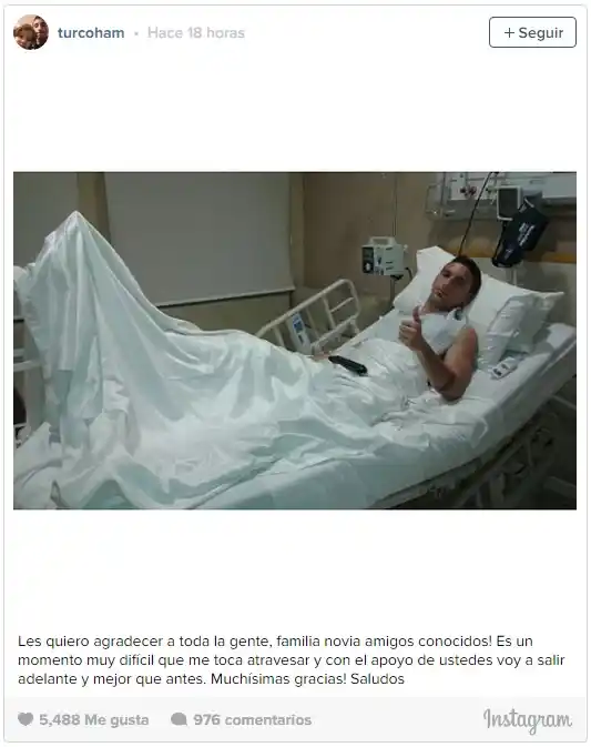 Habló Ham, el chico fracturado por Tevez: "Voy a salir adelante"